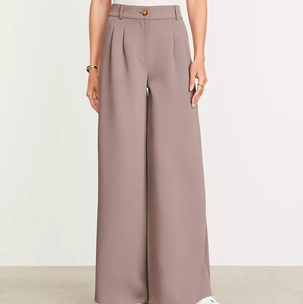 NWOT - Petite LOFT Versa Crepe Drape Palazzo Pant